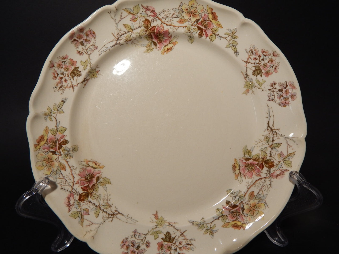 ANTICO RARO PIATTO CERAMICA VILLEROY&BOCH METTLACH DI FINE 1800 CM 23