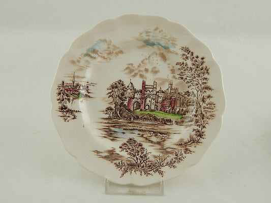 VINTAGE SEMI PORCELLANA JOHNSON BROS COLLEZIONE ANCIENT TOWERS PIATTO DESSERT