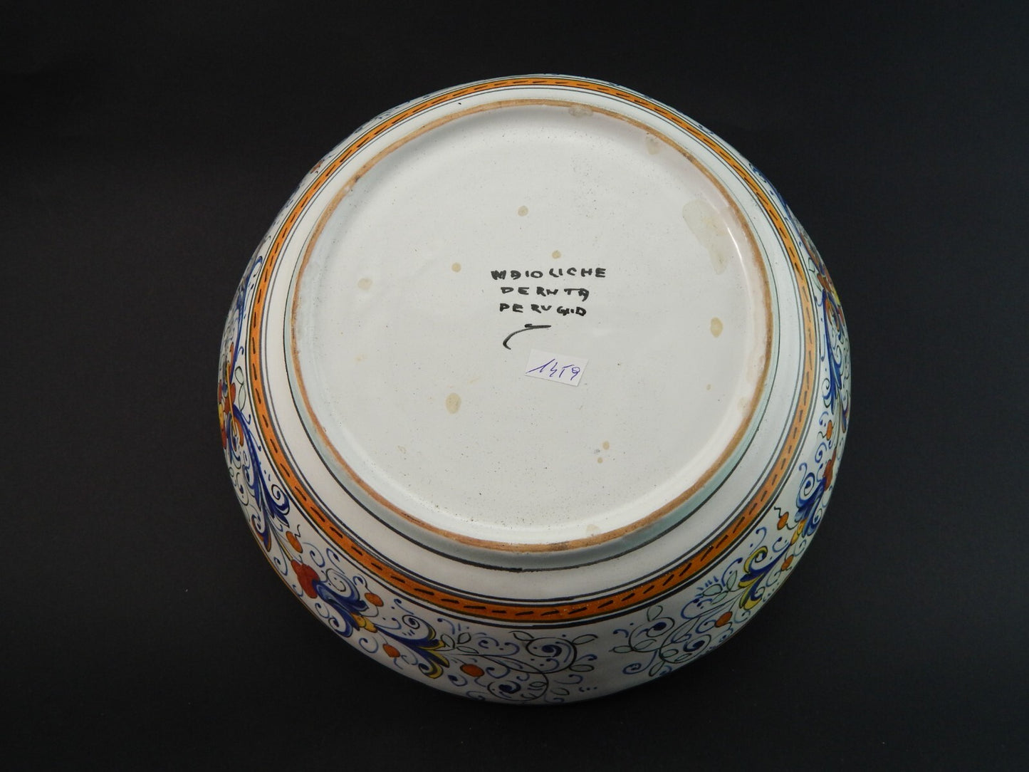 RETRO' CIOTOLA FRUTTIERA CENTROTAVOLA CERAMICA MAIOLICHE DERUTA PERUGIA '900