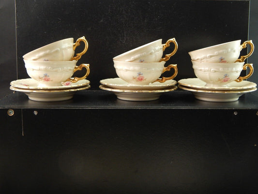 ROCAILLE SET 6 TAZZINE CAFFE' PORCELLANA VOHENSTRAUSS BAVARIA JOHANN SELTMANN