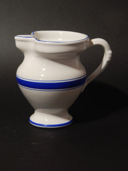 ANTICA CARAFFA BROCCA CERAMICA BIANCA E BLU REVELLI LAVENO