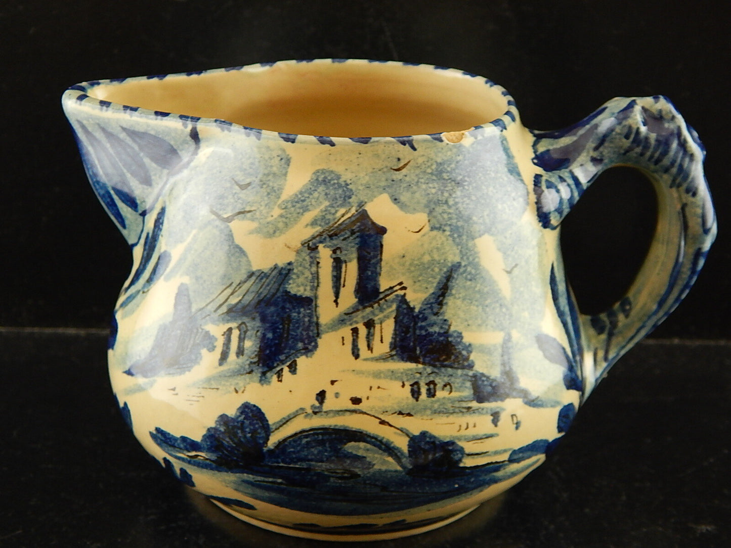 ANTICA LATTIERA BRICCO CERAMICA ALBISOLA HANDMADE MADE ITALY DIPINTA A MANO