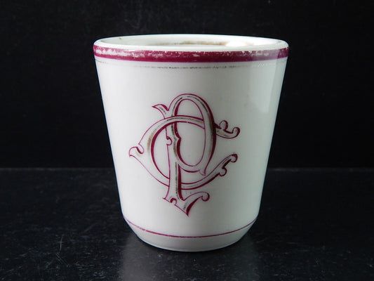 GINORI DOCCIA ANTICA RARA TAZZA PORCELLANA 1860 CON MONOGRAMMA #2076