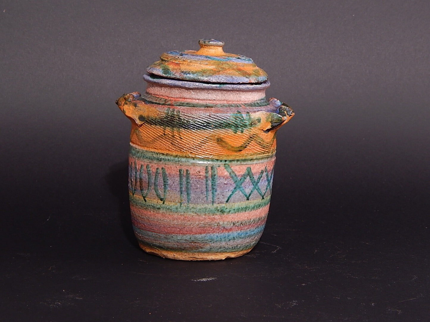 VASO URNA ALBARELLO TERRACOTTA CERAMICA CASTELLAMONTE ITALY PEZZO UNICO A MANO