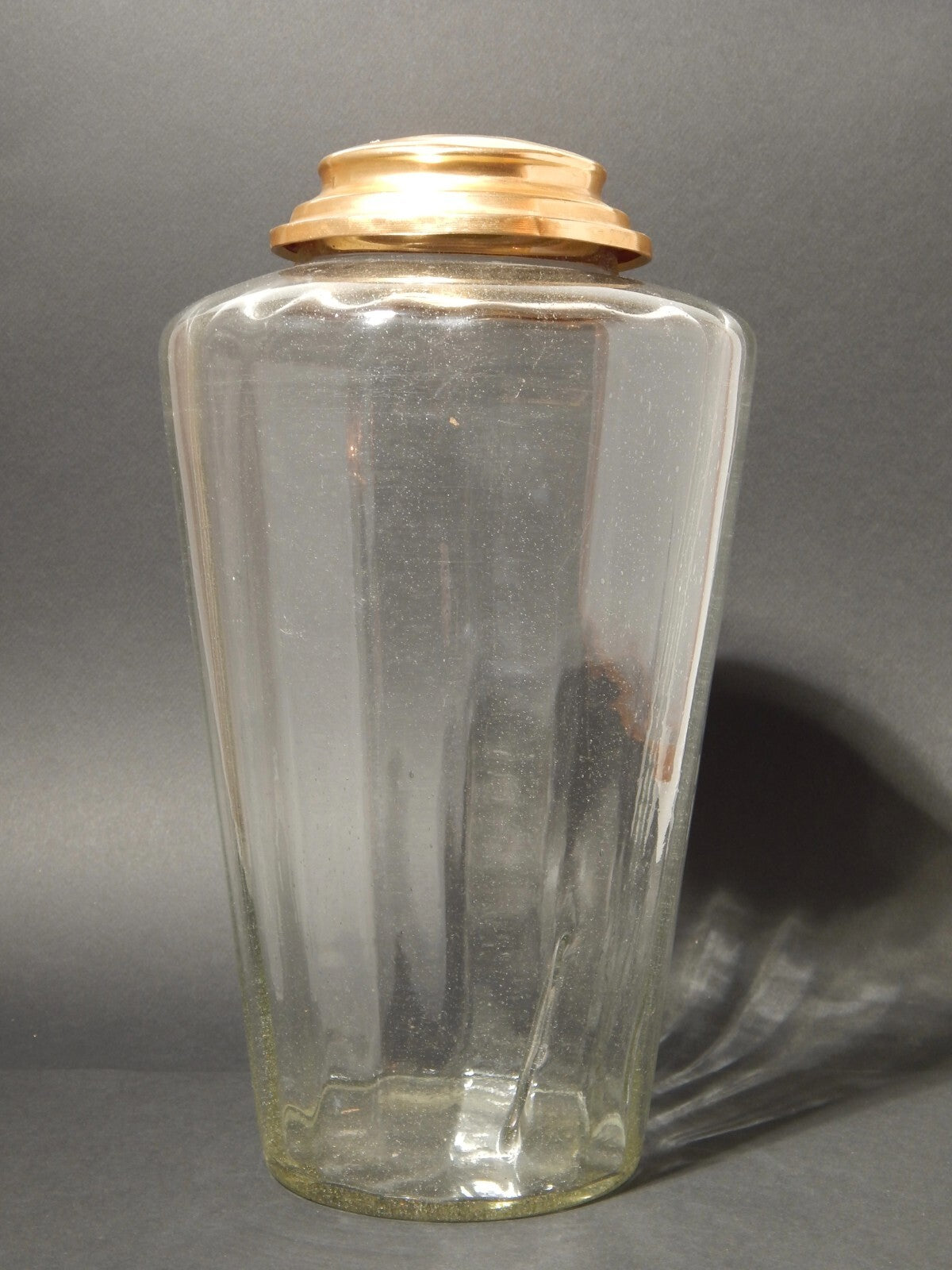 ANTICO VASO E COPERCHIO ALBARELLO VETRO SOFFIATO ALTARE PASTICCERIA O DROGHERIA