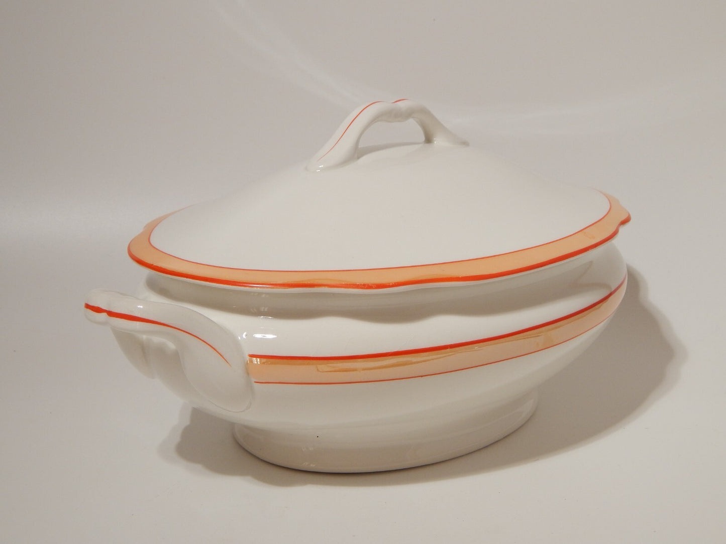 ANTICA RARA ZUPPIERA CENTROTAVOLA SOCIETÀ CERAMICA REVELLI LAVENO FASCIA ARANCIO