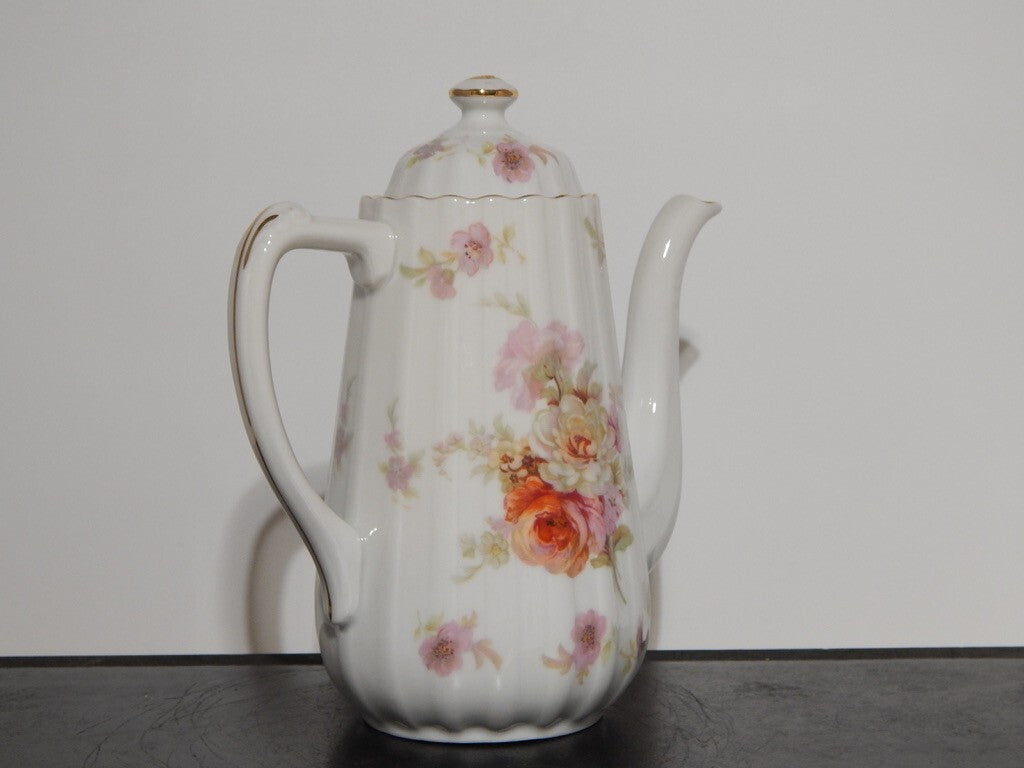 ANTICO SERVIZIO CAFFÈ PORCELLANA BIANCA DECORO FLOREALE BAVARIA SELTMANN WEIDEN