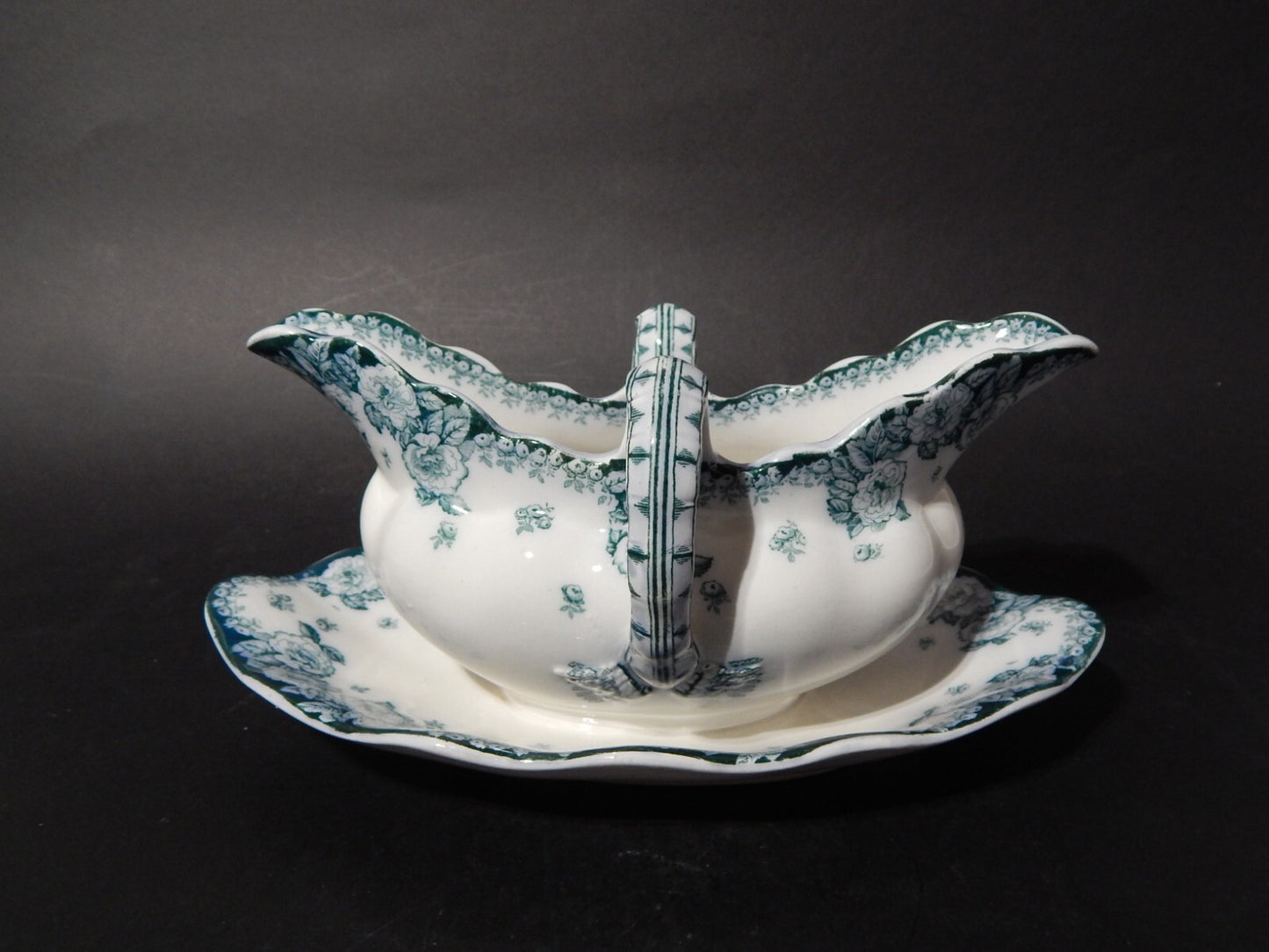 ANTICA RARA SALSIERA PORCELLANA INGLESE FURNIVALS FINE 800 ENGLISH ROSE