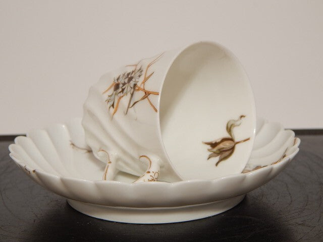 ANTICA ART NOUVEAU TAZZINA CAFFE' PORCELLANA HAVILAND & CO LIMOGES FIORI ROVO ¶