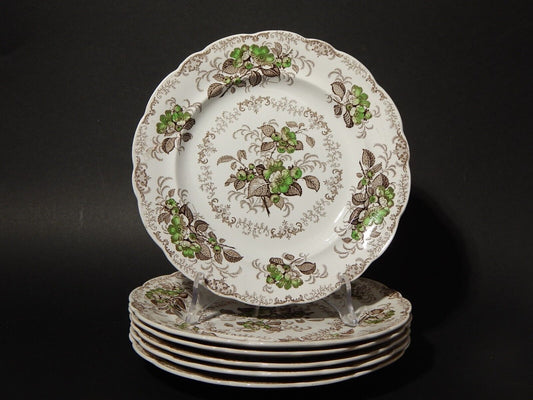 ANTICO 1850 SERVIZIO 6 PIATTI SEMI PORCELLANA INGLESE RIDGWAY &C. APPLE BLOSSOM