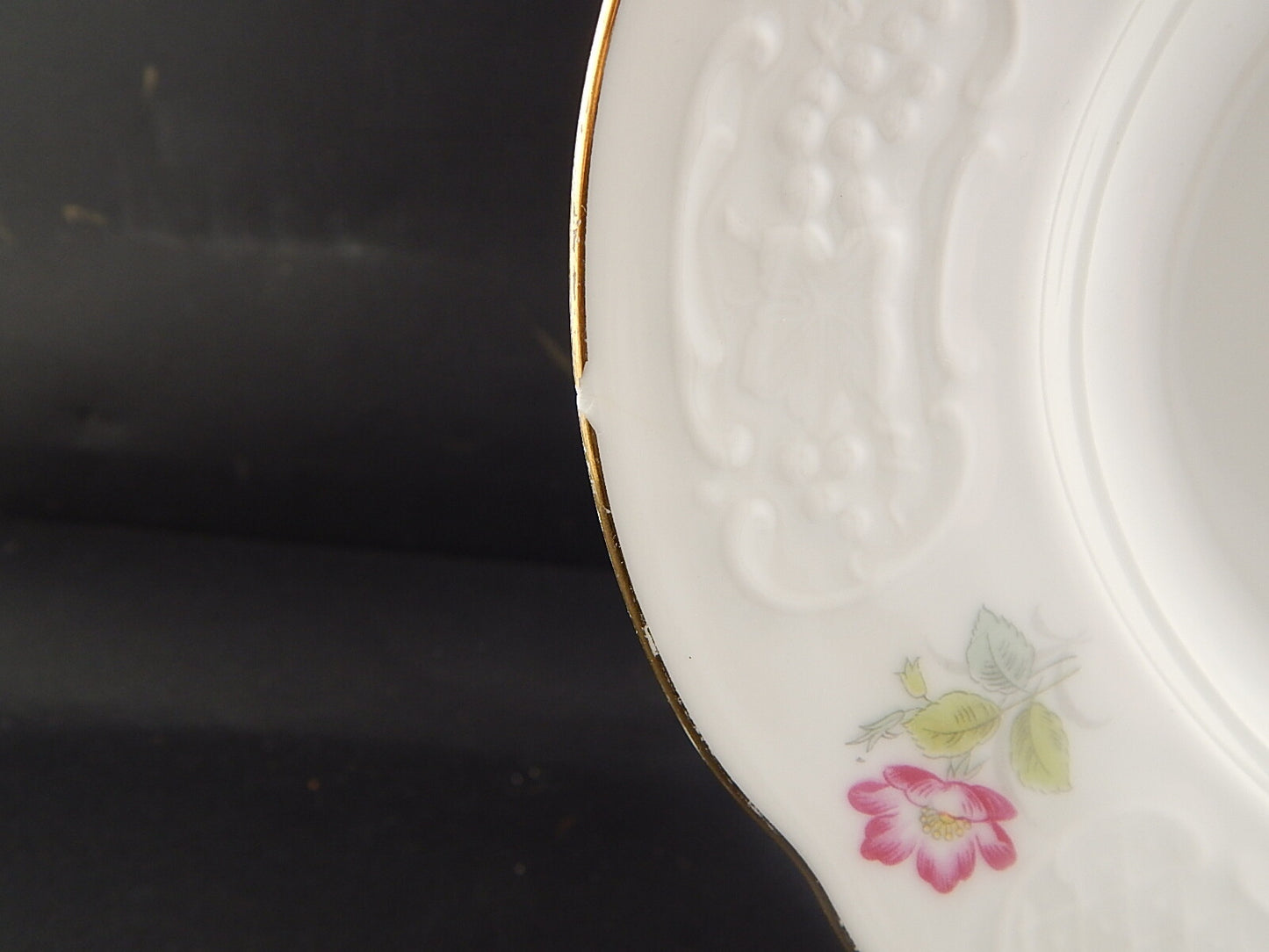 VINTAGE RICHARD GINORI VASSOIO PIATTO OVALE PORCELLANA ROSA CANINA DIFETTO