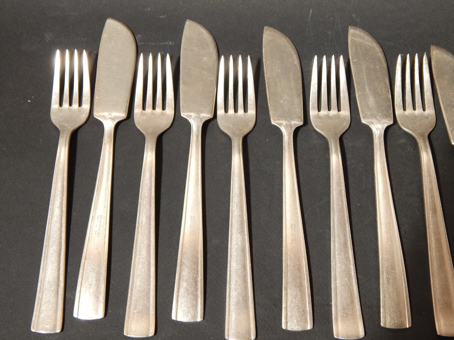 ANNI 50 ARTHUR KRUPP MILANO SET 12 POSATE PESCE ALPACCA ARGENTATE GIO' PONTI