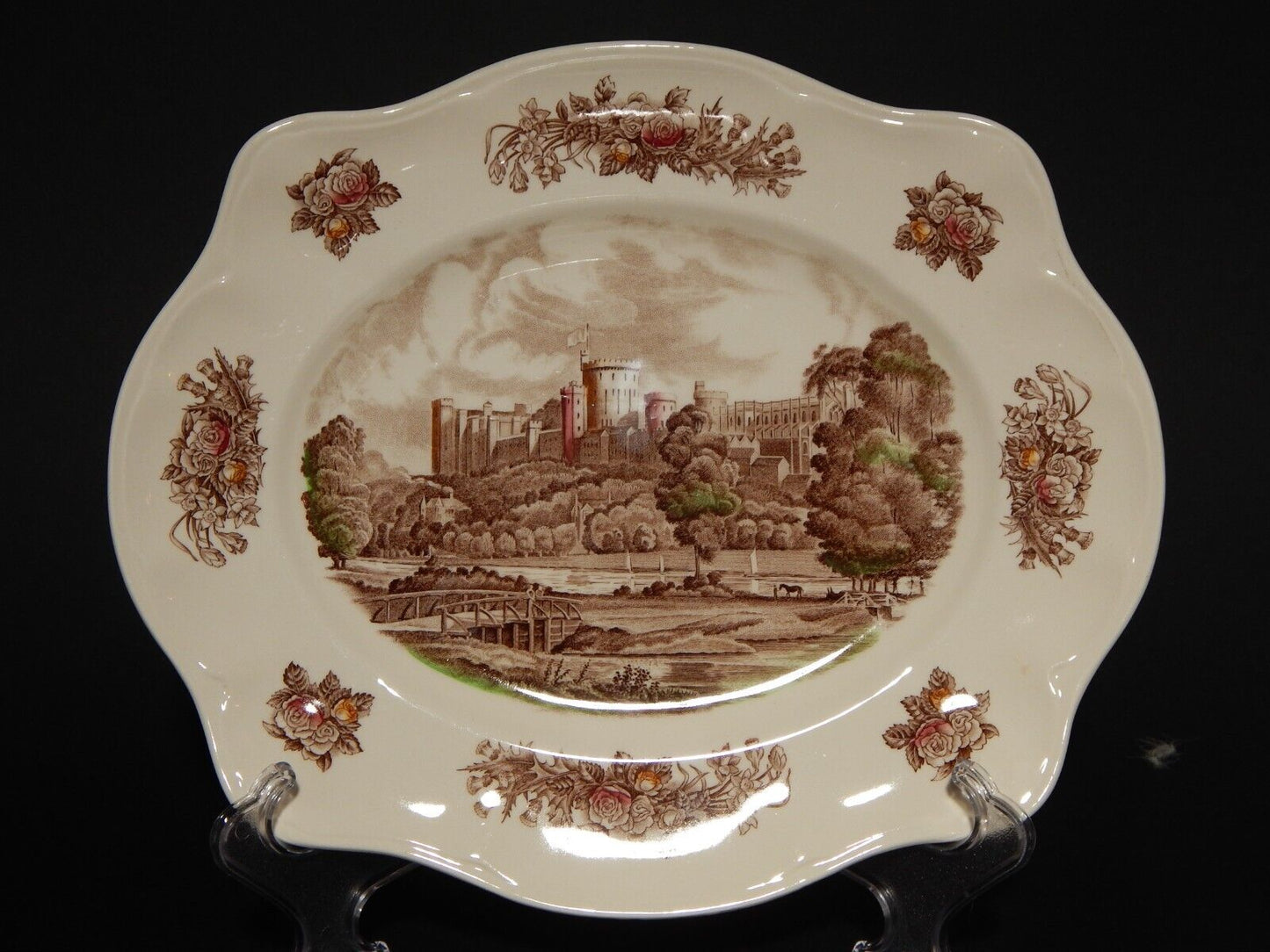 ANTICO VASSOIO PORCELLANA JOHNSON BROS ROYAL HOMES OF BRITAIN WINDSOR CASTLE