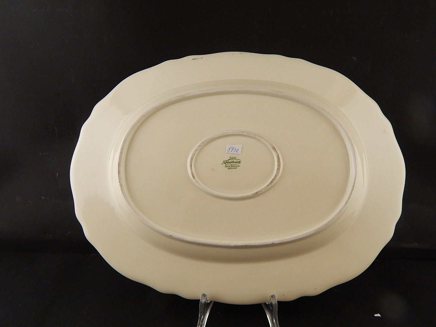 ANTICO VASSOIO PREZIOSA PORCELLANA KRAUTHEIM BAVARIA GHIRLANDA CM 40 X 30