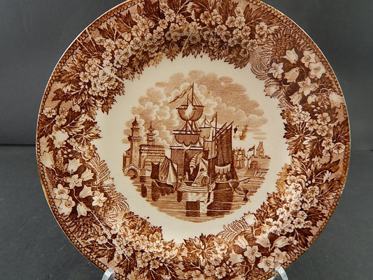 ANTICO PIATTO SEMI PORCELLANA RICHARD MILANO DECORO FERRARA META' 800 #A26