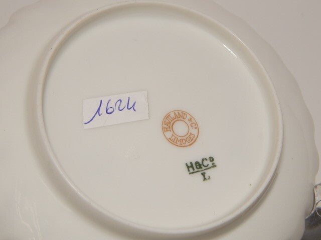 ANTICA ART NOUVEAU TAZZINA CAFFE' PORCELLANA HAVILAND & CO LIMOGES FIORI ROVO ¶¶