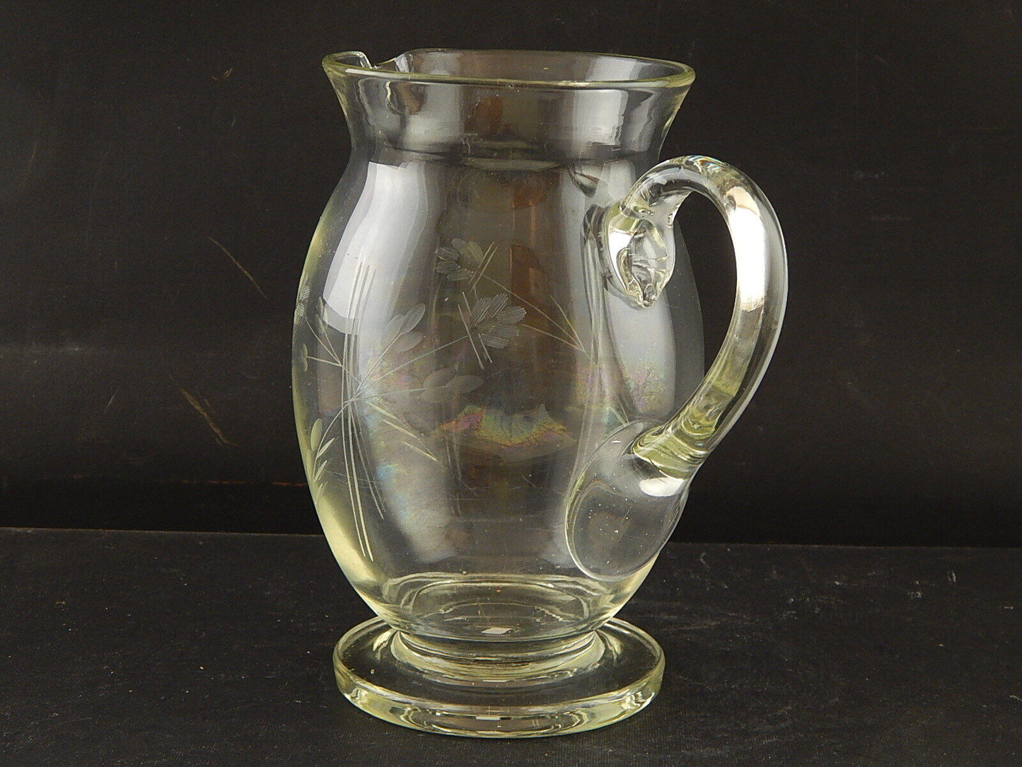 ANTICA LIBERTY BROCCA CARAFFA DECANTER DA TAVOLA CRISTALLO BOEMIA INCISO