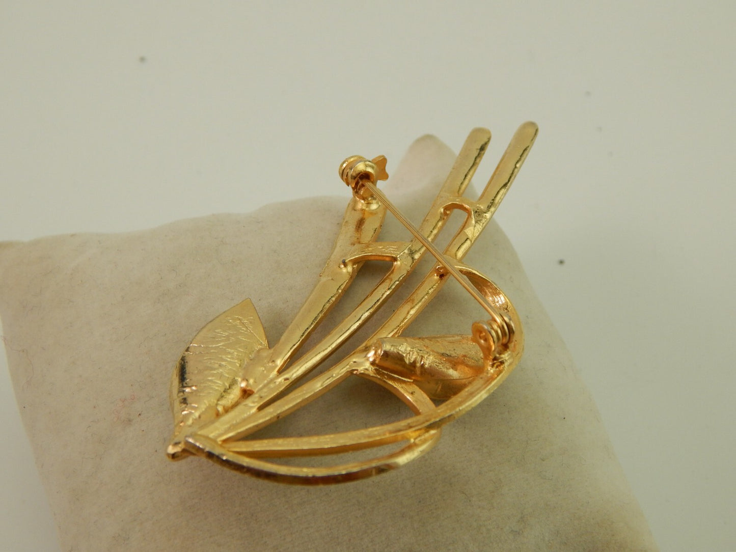 VINTAGE BIJOUX SPILLA CON PREZIOSA DORATURA PERLE E CRISTALLI