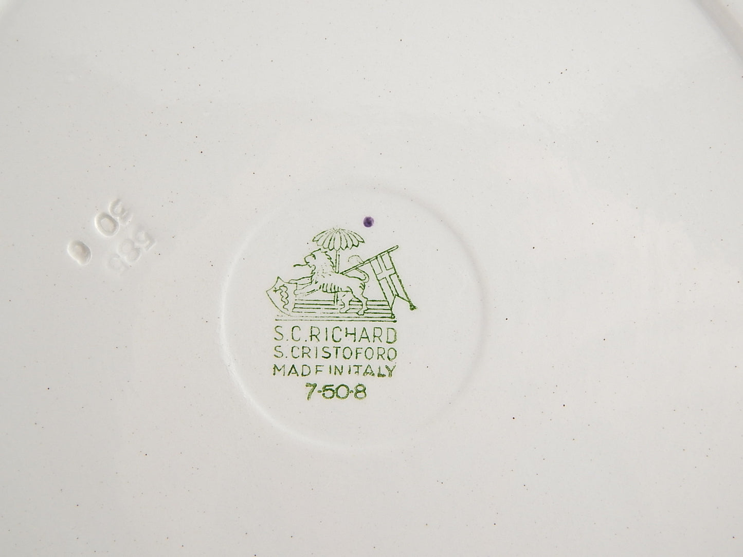 ANTICO PIATTO PORTATA PORCELLANA SOCIETA' CERAMICA RICHARD MILANO SAN CRISTOFORO