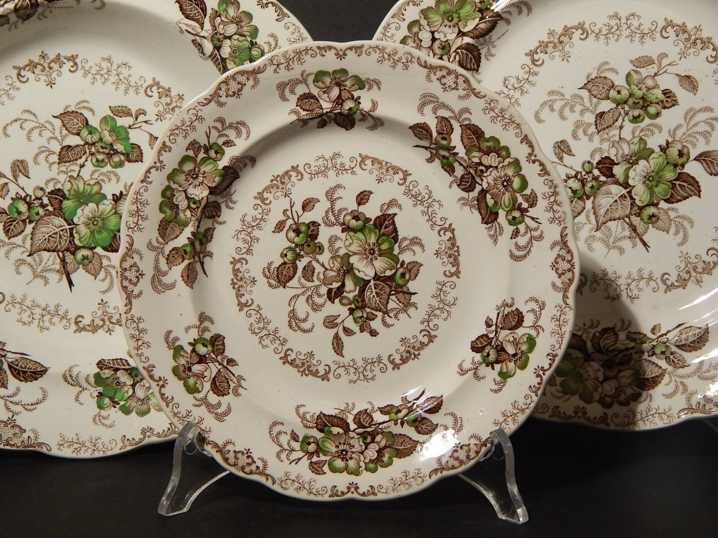 ANTICO 1850 SERVIZIO 18 PIATTI SEMI PORCELLANA INGLESE RIDGWAY &C. APPLE BLOSSOM