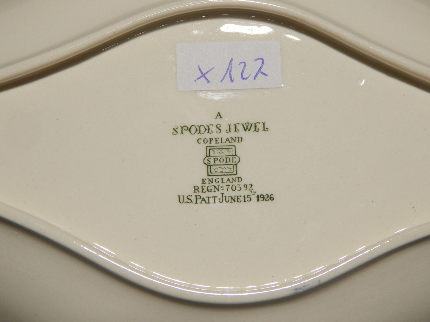 ANTICA RAVIERA VASSOIO INGLESE SEMI PORCELLANA COPELAND SPODE'S JEWEL 1926