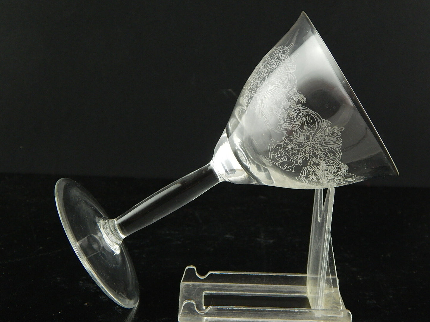 ANTICO RARO PREZIOSO LIBERTY SET 4 BICCHIERI O 2 COPPIE CALICI CRISTALLO INCISI