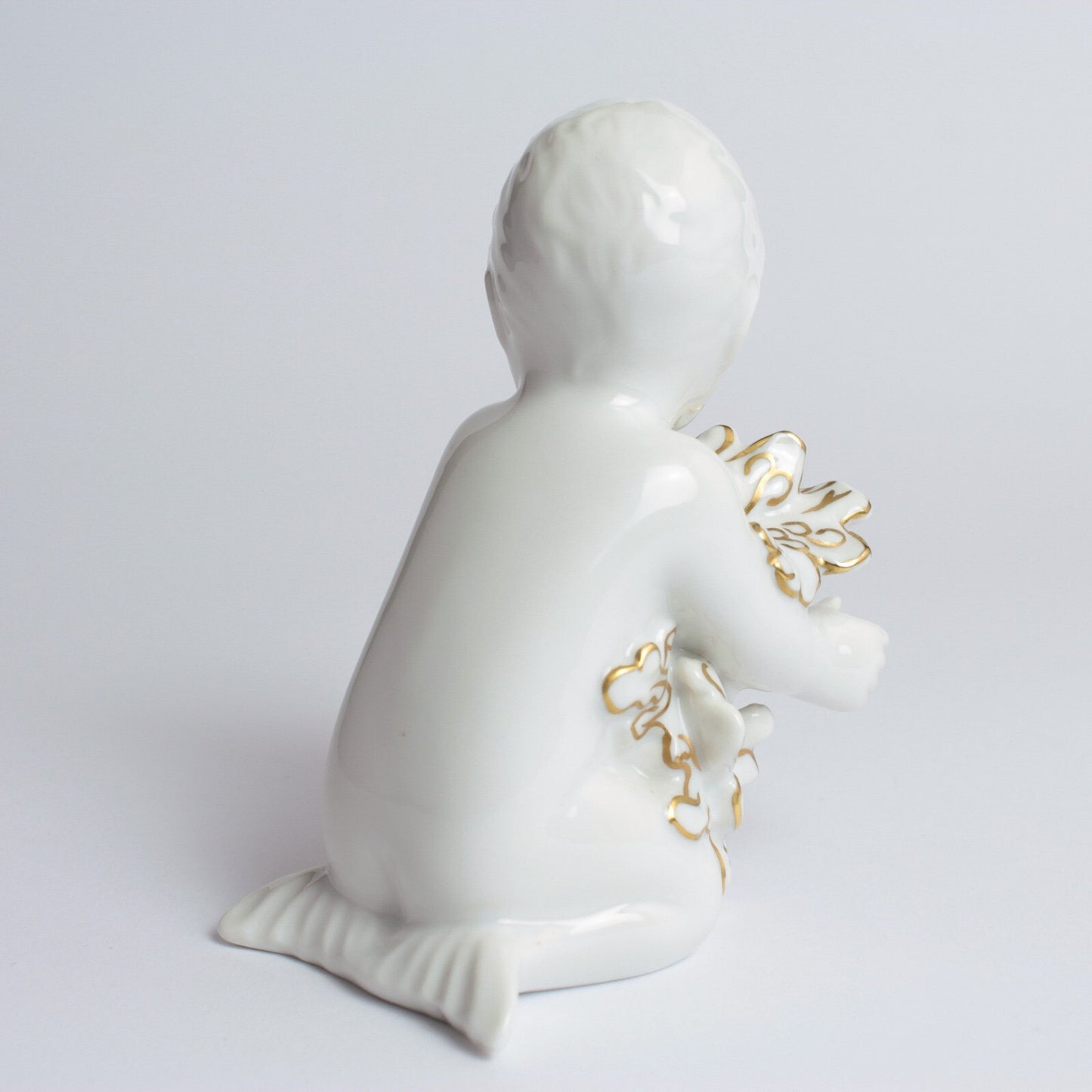 STATUINA PORCELLANA ROYAL COPENHAGEN BING&GRONDAHL "Ragazzo del Mare" CON ORO