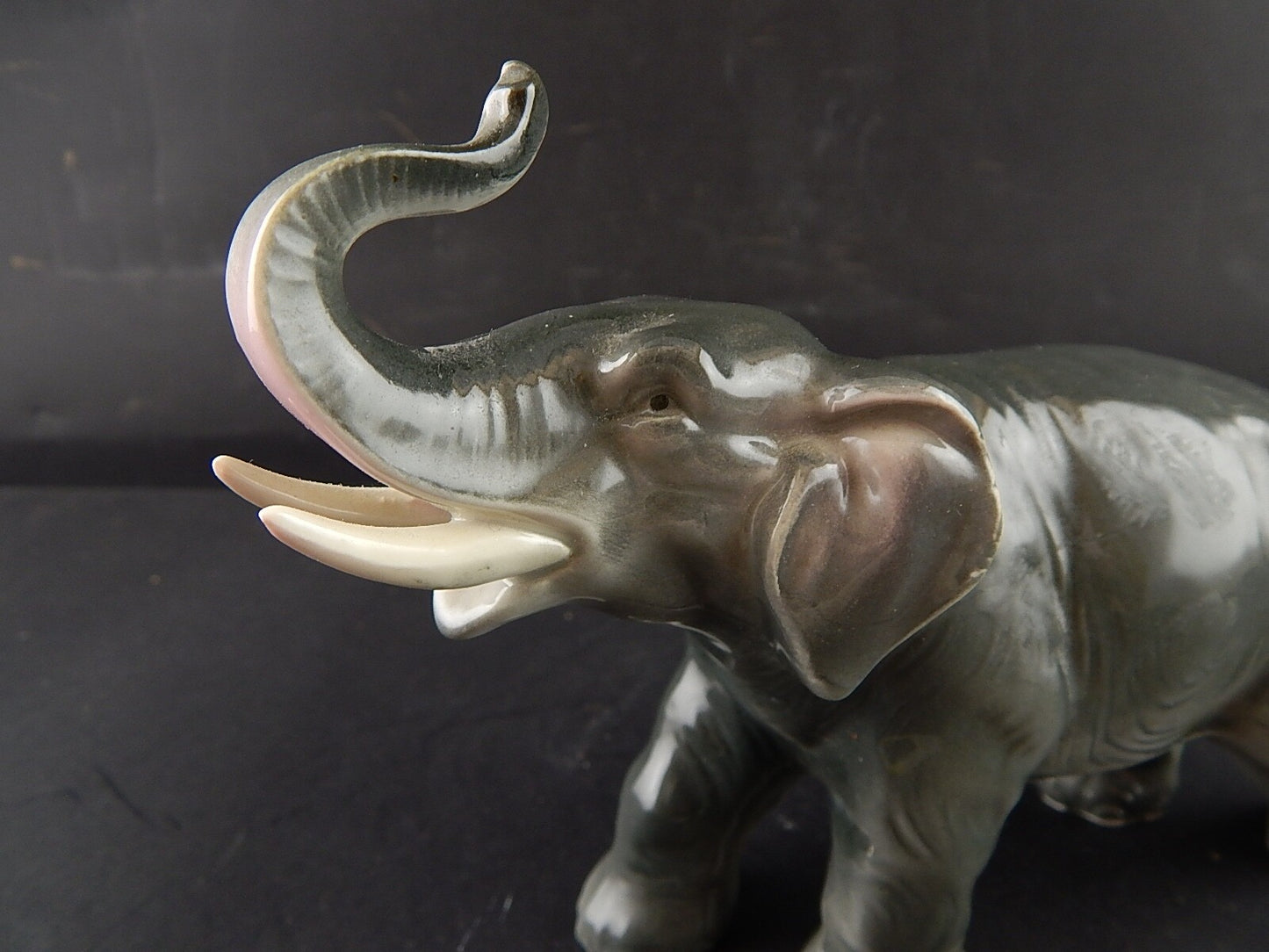 ANTICA ORIGINALE STATUINA ELEFANTE PORCELLANA TEDESCA PRIMO 900