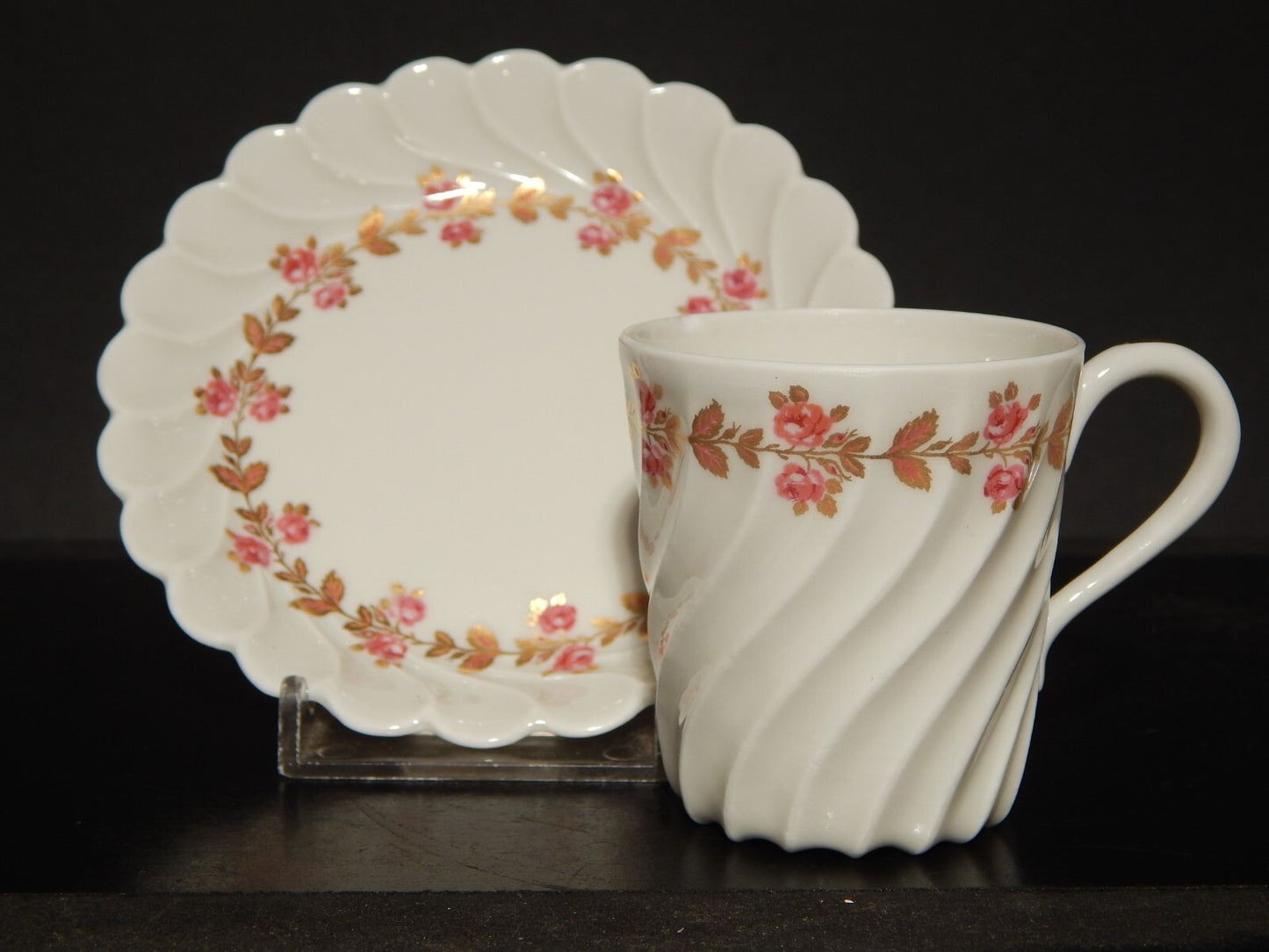 VINTAGE PREZIOSA TAZZINA PORCELLANA HAVILAND LIMOGES ROSE difetto