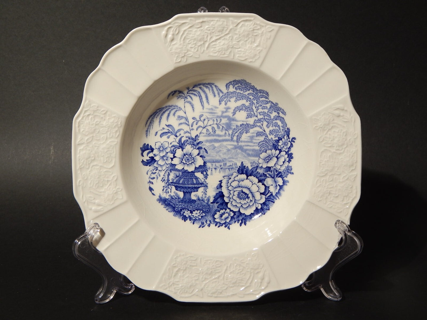 ANTICA CIOTOLA CERAMICA MYOTT SON STAFFORDSHIRE ENGLAND BANFF BIANCO BLU