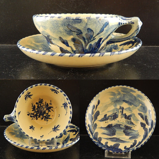 ANTICA TAZZA DA TE' CERAMICA ALBISOLA HANDMADE MADE ITALY DIPINTA A MANO #4