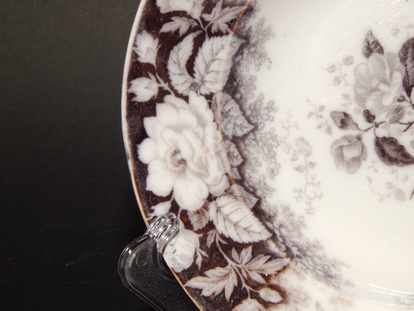 ANTICO RARO PIATTO FONDO CERAMICA DECORO JARDINIERE VILLEROY & BOCH FINE '800