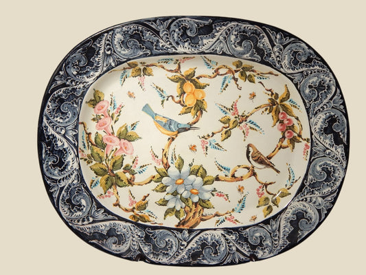 VINTAGE CENTROTAVOLA GRANDE VASSOIO CERAMICA TURI DI ALBISSOLA FATTO MANO