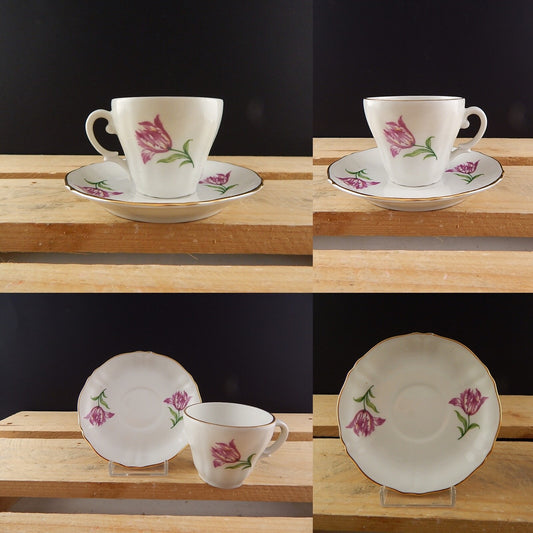 VINTAGE PREZIOSA PORCELLANA TAZZINA CAFFÈ E PIATTINO RICHARD GINORI