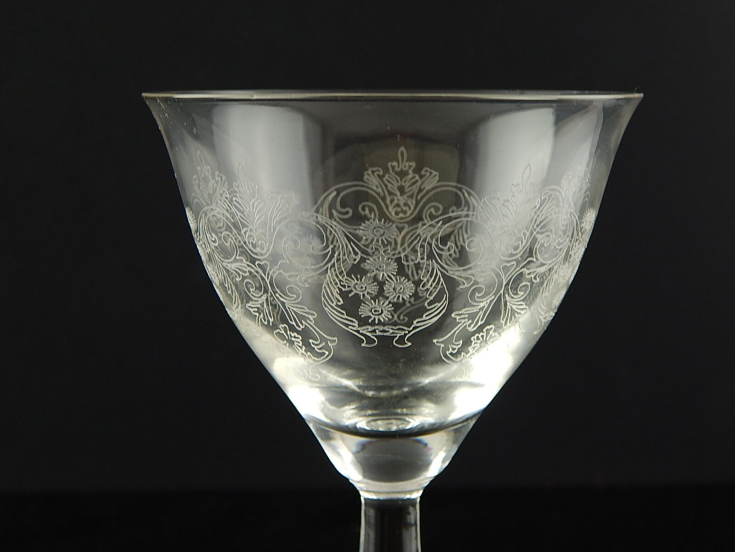 ANTICO RARO PREZIOSO LIBERTY SET 4 BICCHIERI O 2 COPPIE CALICI CRISTALLO INCISI