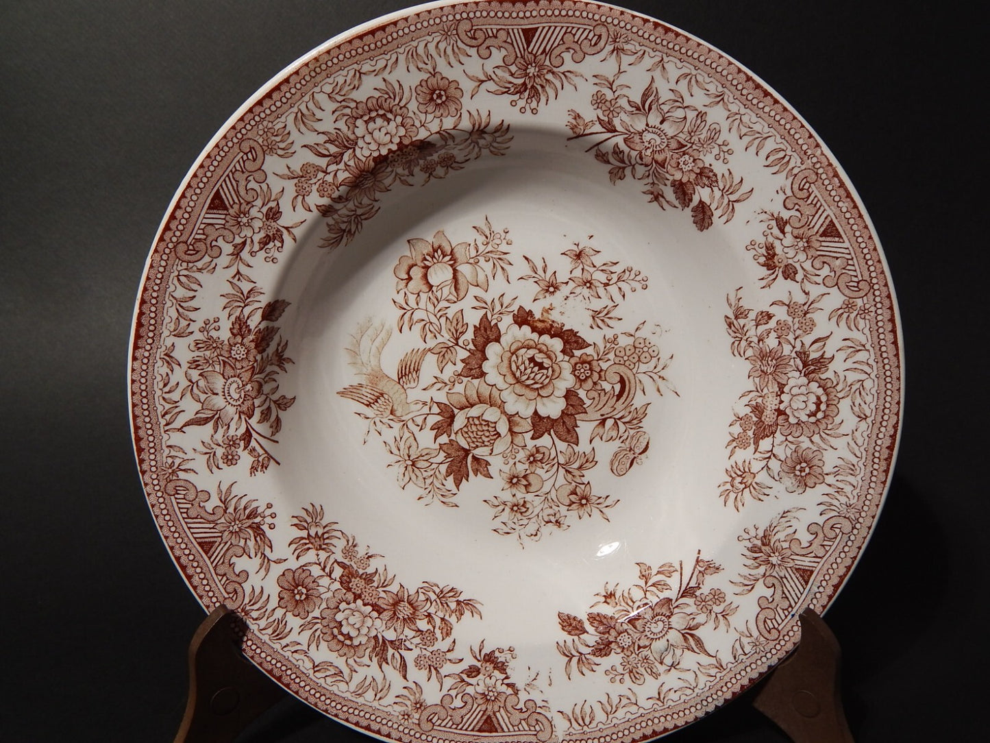 ANTICO 1920 PIATTO FONDO PORCELLANA VILLEROY&BOCH SAAR BASIN ASIATIC PHEASANT