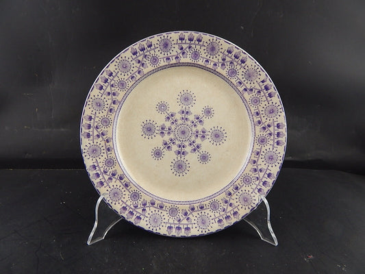 ANTICO PIATTO CERAMICA META' 800 GUSTAVSBERG TRANSFERWARE VIOLA #9429