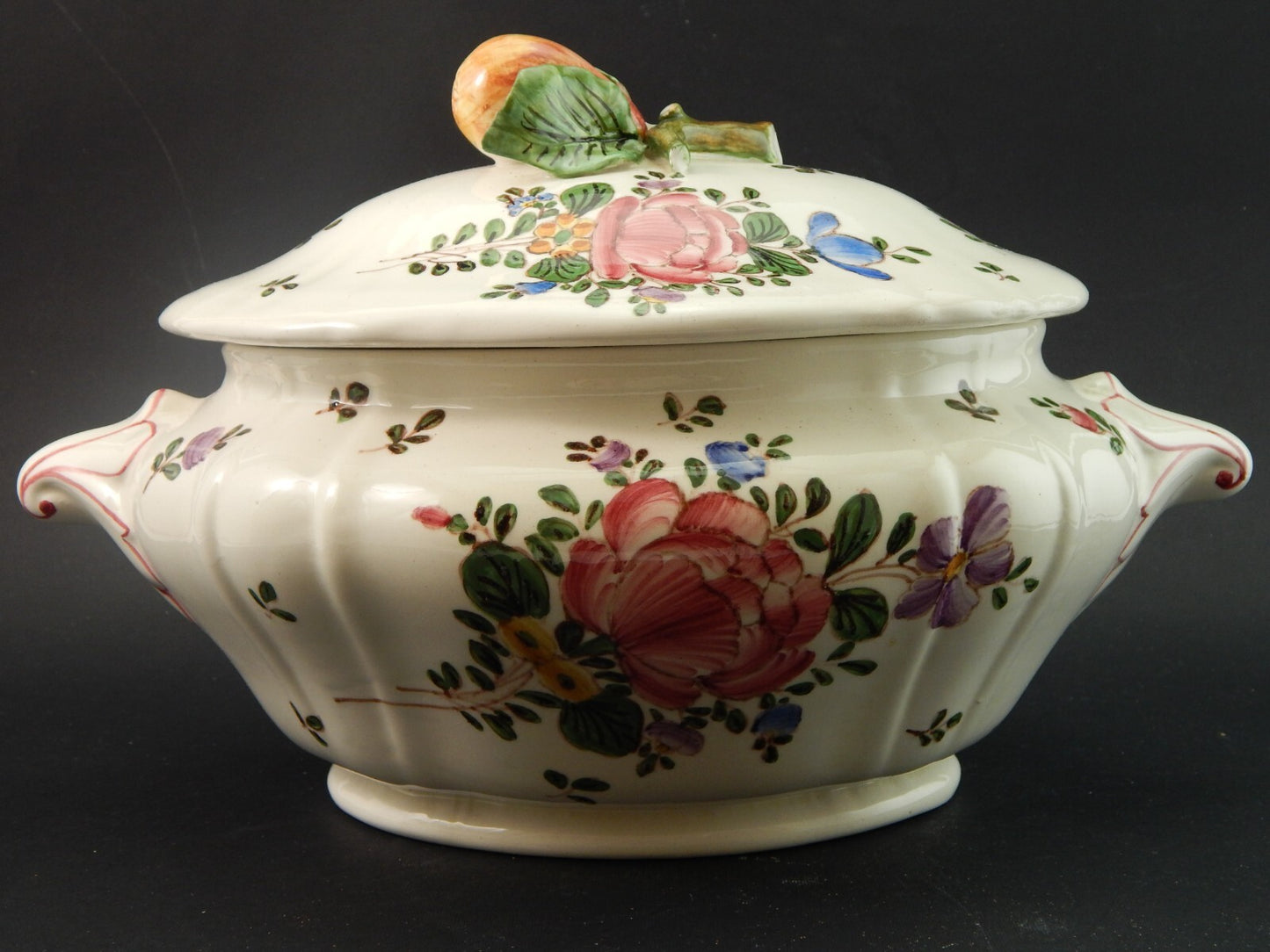 PREZIOSO CENTROTAVOLA ZUPPIERA MAIOLICA CERAMICA PAGANI VECCHIA LODI DIPINTO