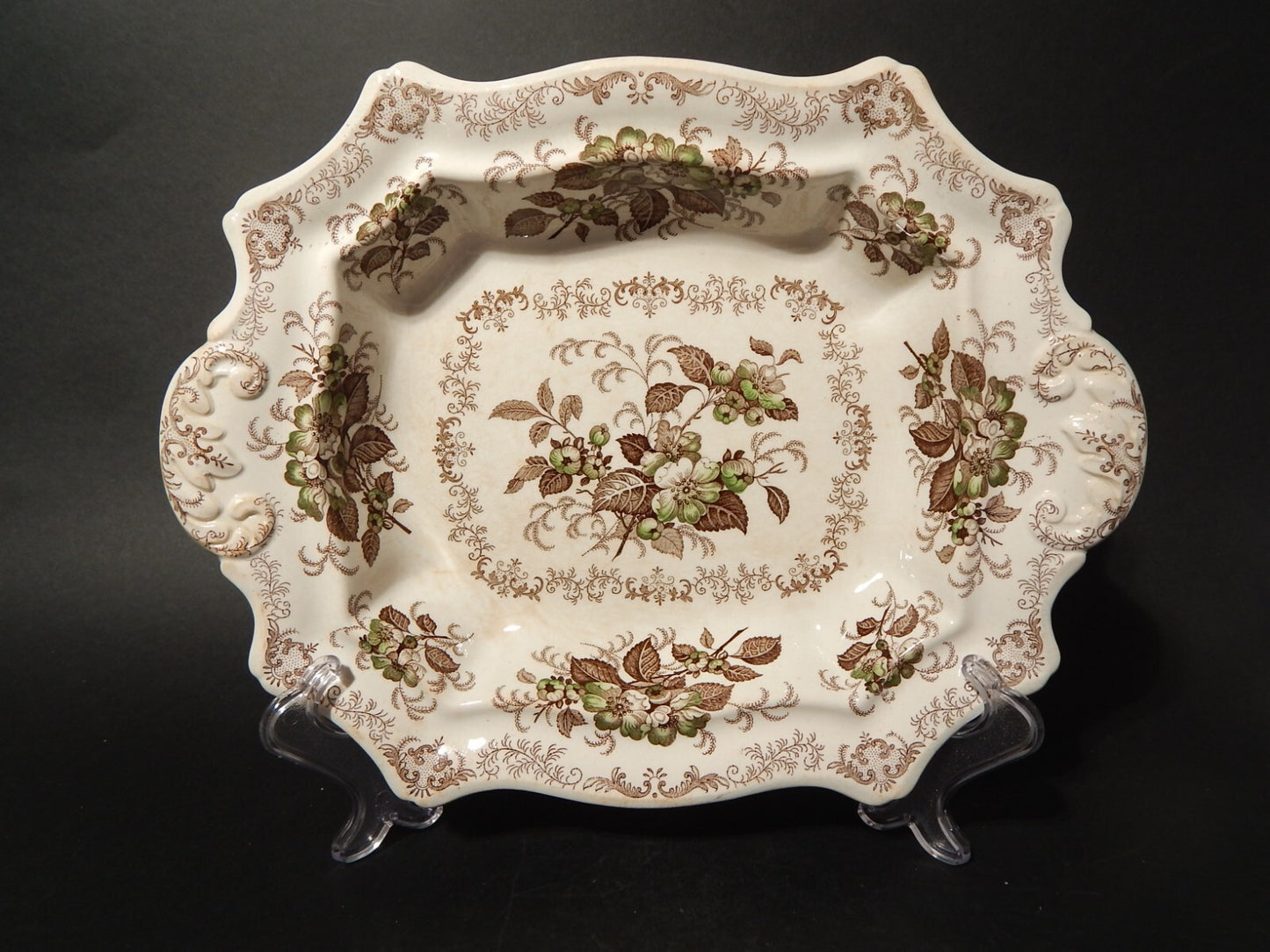 ANTICA 1850 LEGUMIERA CENTROTAVOLA SEMI PORCELLANA RIDGWAY &C. APPLE BLOSSOM