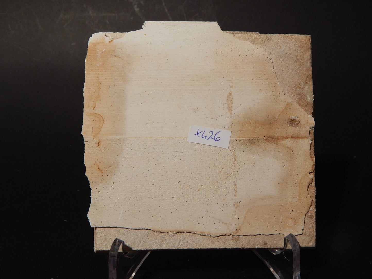 ANTICA PIASTRELLA MATTONELLA CERAMICA DELFT DEL 1700 DECORO AL MANGANESE (476)