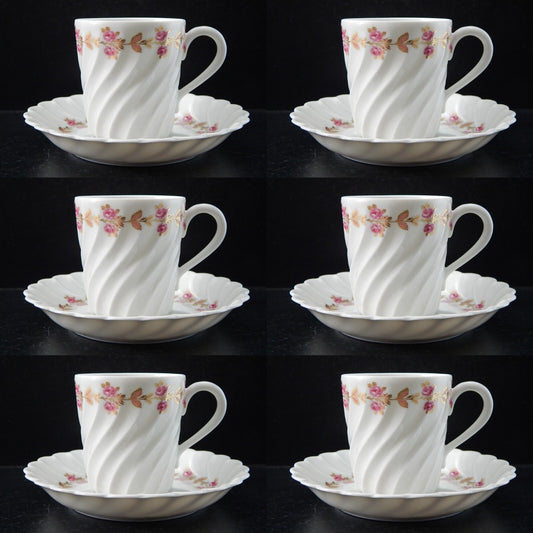 VINTAGE PREZIOSO SERVIZIO 6 TAZZINE PORCELLANA HAVILAND LIMOGES