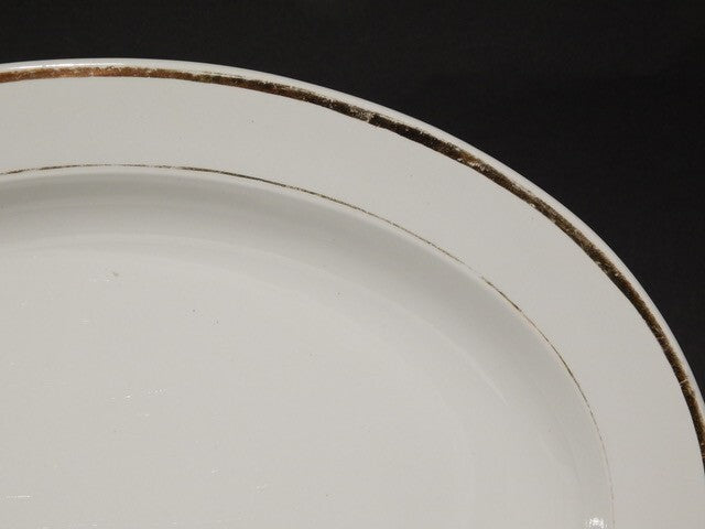 ANTICA RARO VASSOIO CERAMICA RICHARD MILANO FINE 800 BIANCO E ORO STILE IMPERO