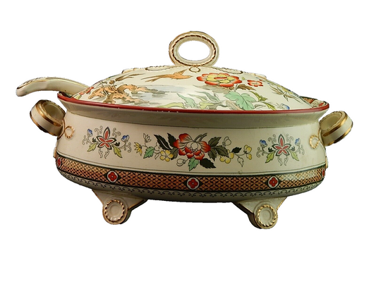 ANTICA 1880 ZUPPIERA CENTROTAVOLA SEMIPORCELLANA INGLESE BISHOP POWELL & STONIER