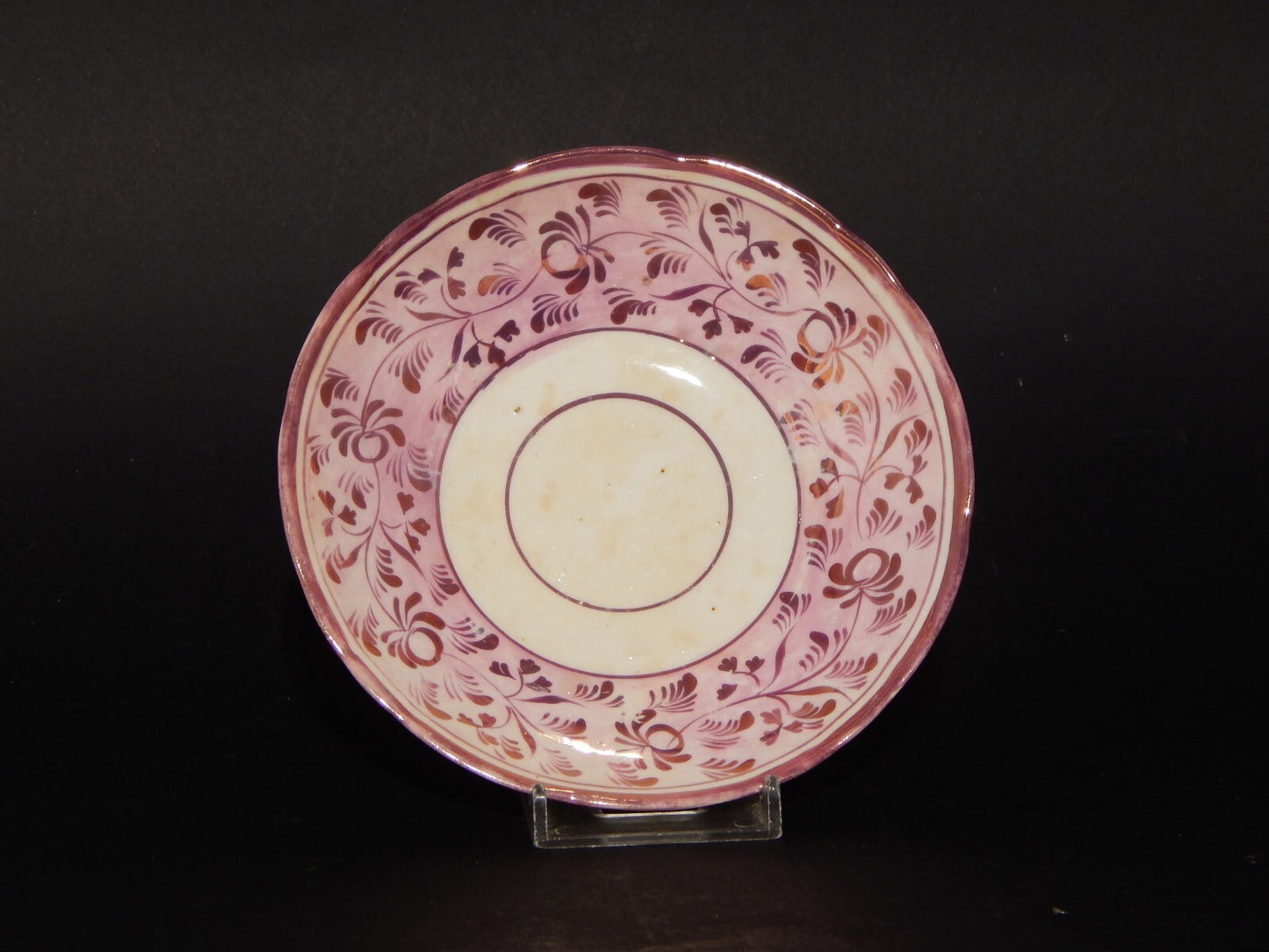 ANTICA GEORGIANA TAZZA TE' PORCELLANA LUSTRO ROSA STAFFORDSHIRE