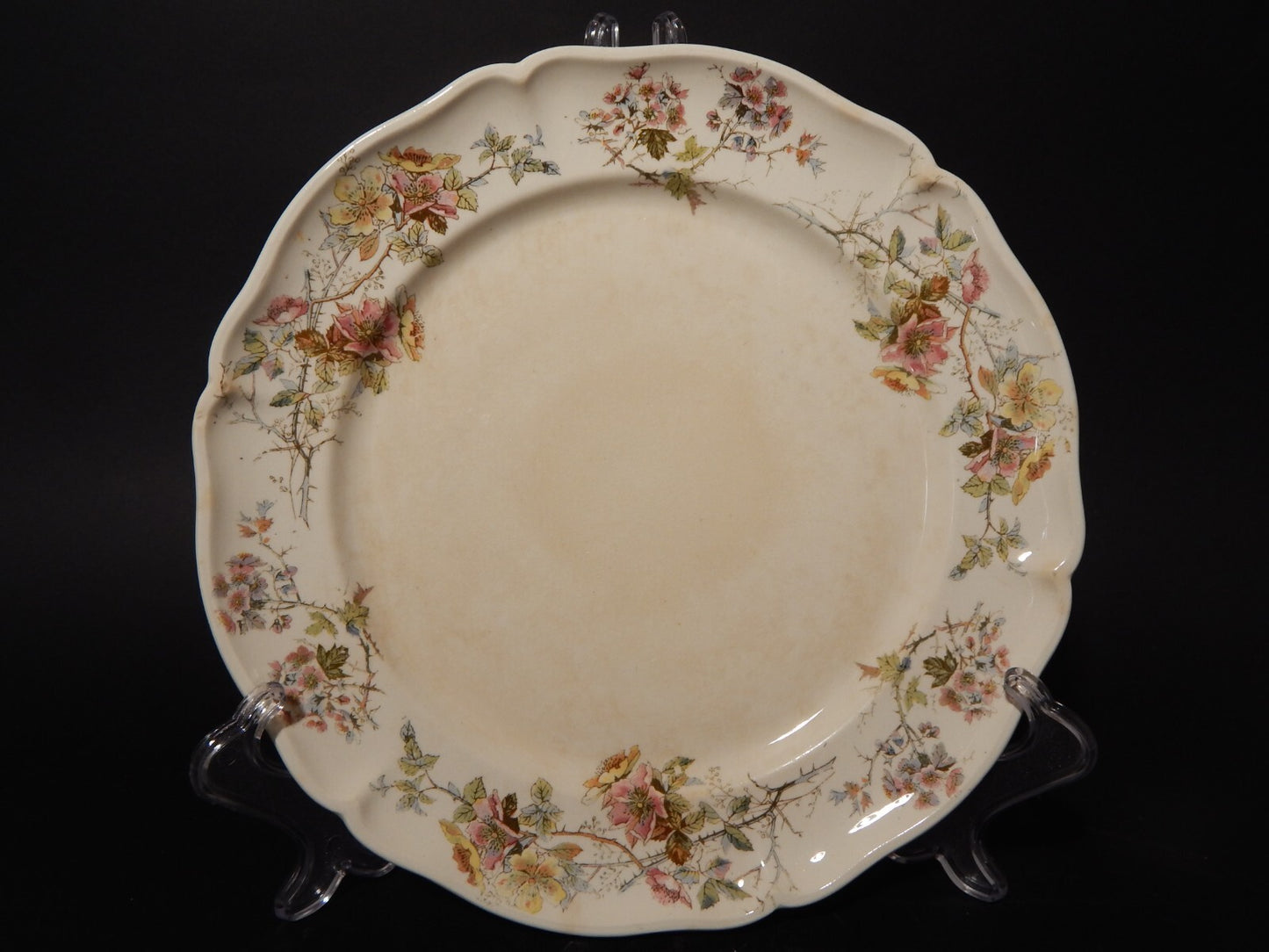 ANTICO RARO PIATTO CERAMICA VILLEROY&BOCH METTLACH DI FINE 1800 CM 23