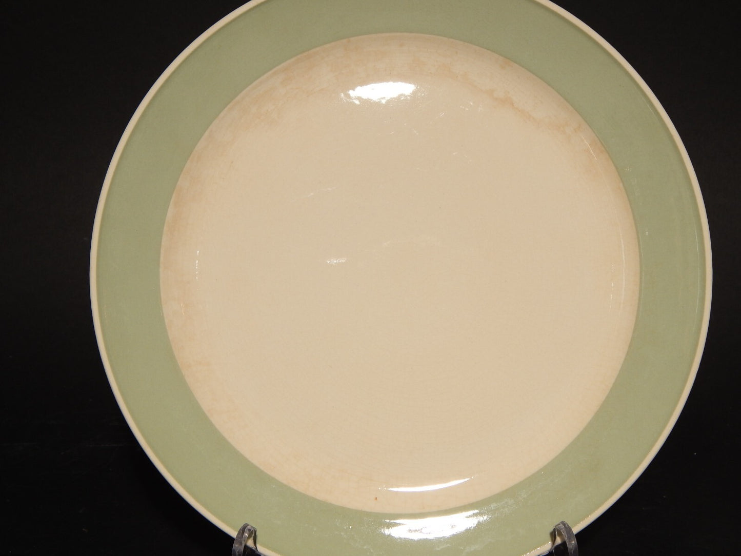 MODERNARIATO DEL 1946 VILLEROY&BOCH METTLACH PIATTO PIANO CERAMICA FASCIA VERDE