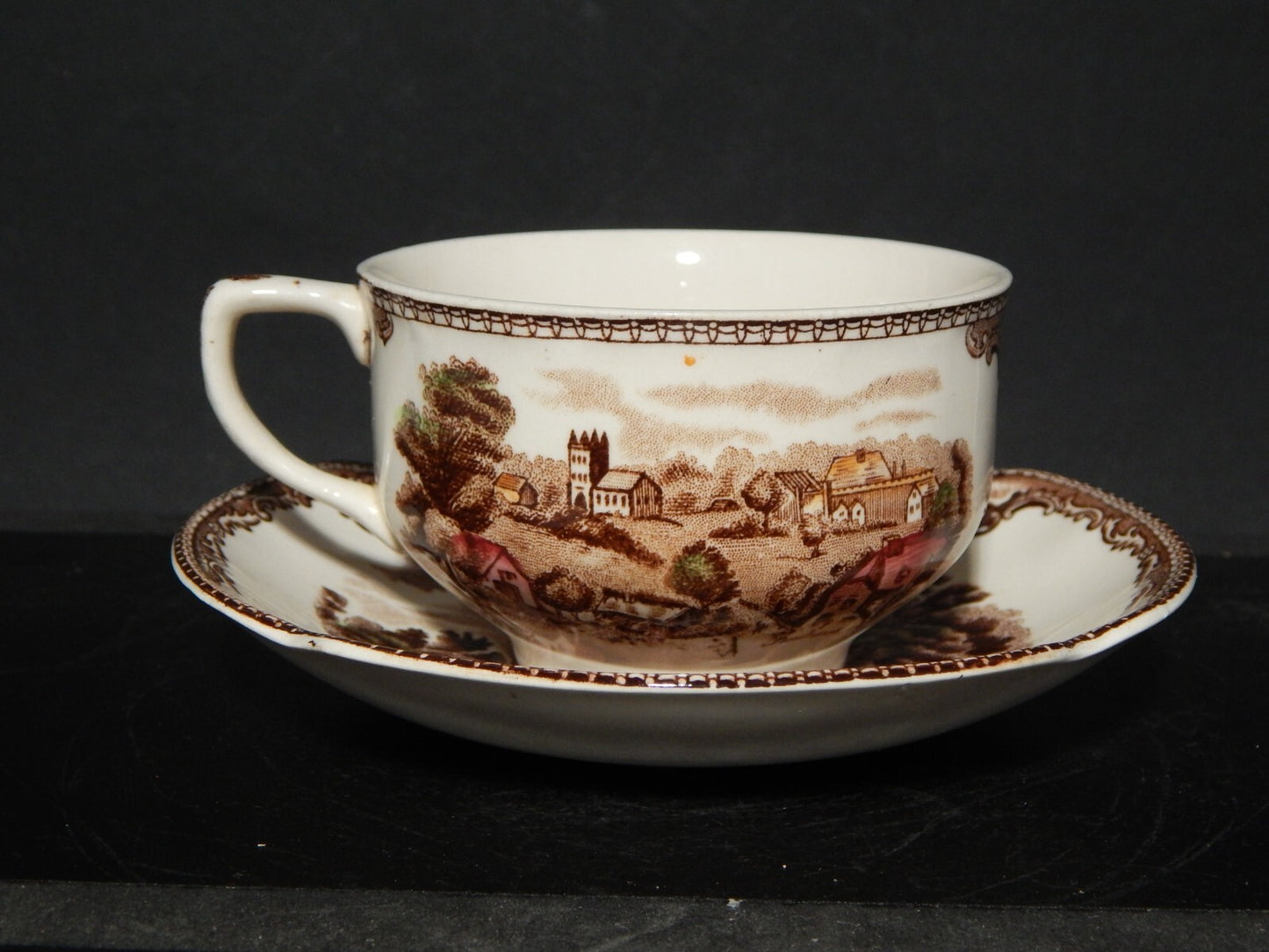 ANTICA TAZZA DA TE' PORCELLANA JOHNSON BROS OLD BRITAIN CASTLE MULTICOLOR