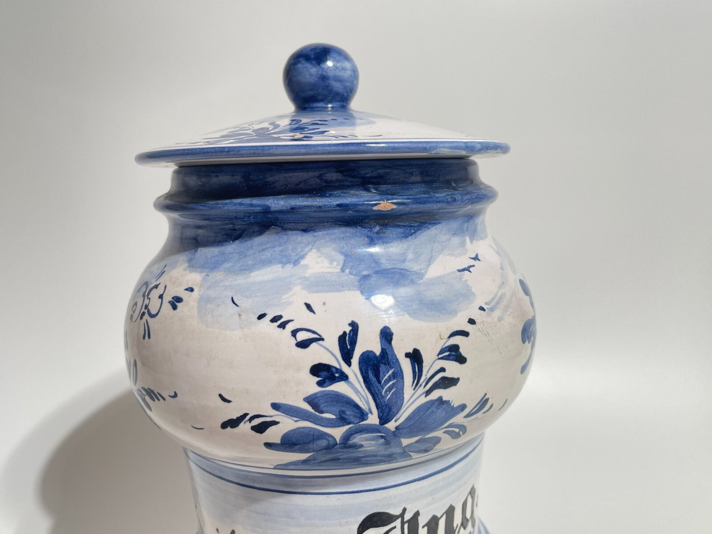 ALBARELLO FARMACIA UNG TABACI CERAMICA MAIOLICA ALBISOLA GIUSEPPE MAZZOTTI 1903