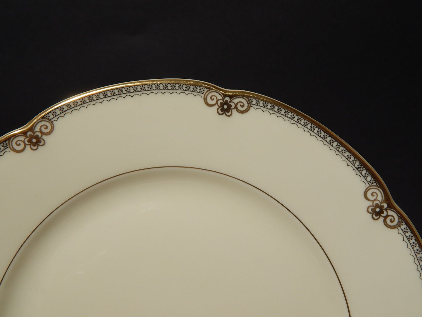 ANTICO EPOCA ART DECO SERVIZIO TORTA DESSERT 6 PIATTI PORCELLANA ROYAL TETTAU