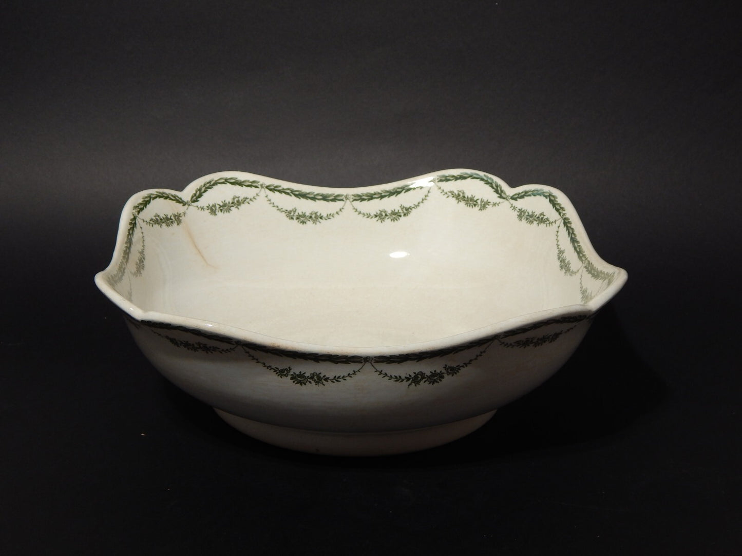 ANTICA RARA FRUTTIERA CENTROTAVOLA CERAMICA PETRUS REGOUT DECORO MARIE VERDE